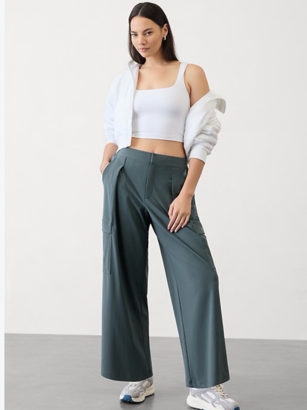 Athleta New Athleta 12 Pinnacle High Rise Cargo Trouser Eden Blue